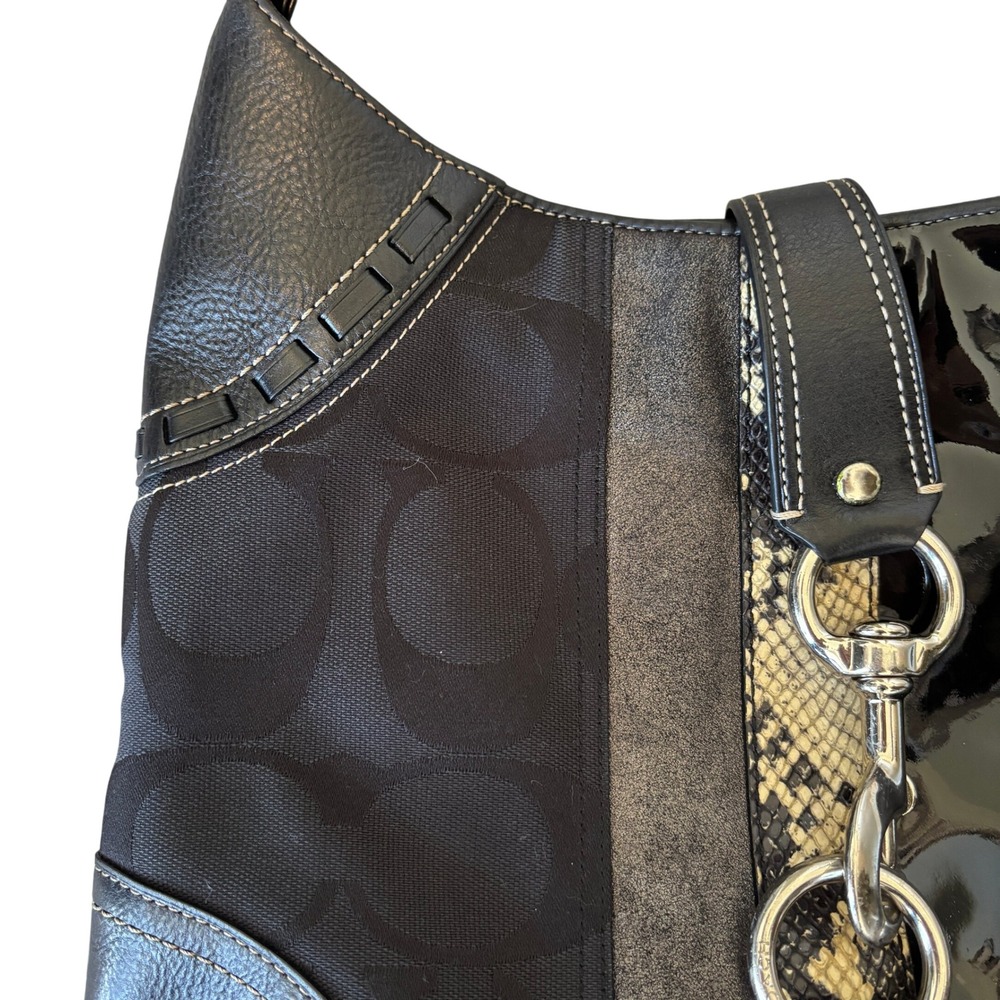 Coach Black Mixed-Material Hampton Shoulder Bag